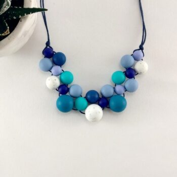 Blue Speckled Silicone Necklace