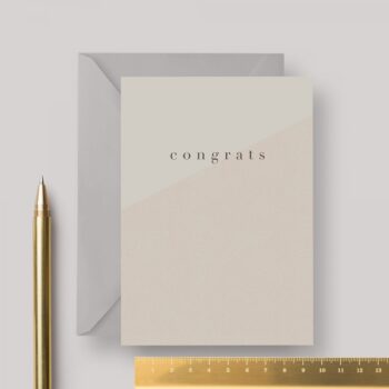 ‘Congrats’ Congratulations A6 Greeting card with Grey Envelope