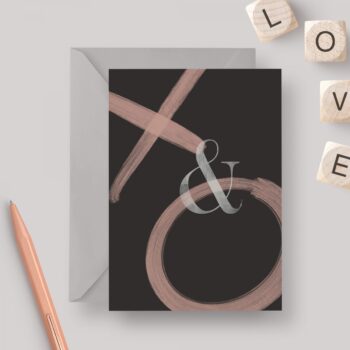 Kisses & Hugs A6 Greeting Card with Grey Envelope