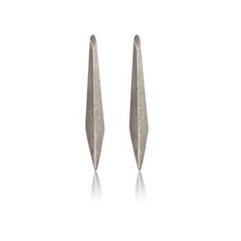 Slim Shard Earrings, Silver