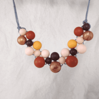 Burgundy Peach Rose Gold Silicone Necklace