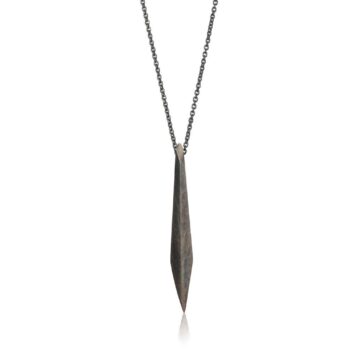 Slim Shard Necklace, Oxidised Silver