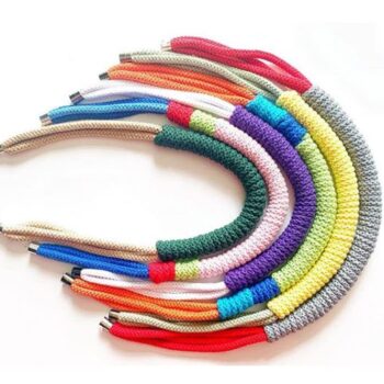 The Rita Necklace - Coffee and Forest Green statement rope jewellery