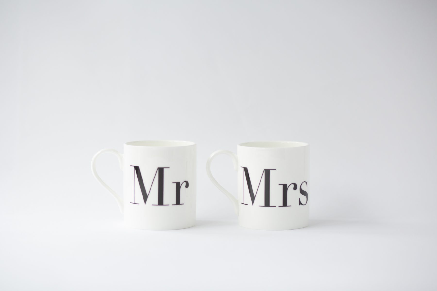Mr and Mrs Bone China Mug Set
