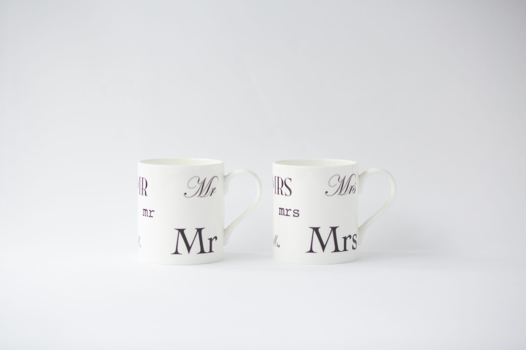 Mr and Mrs Bone China Mug Set