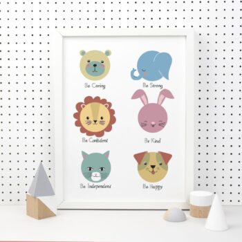 Colourful Animal Personality Print