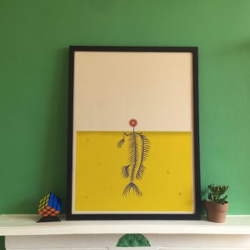 Flower Skeleton Roots Landscape A2 Poster