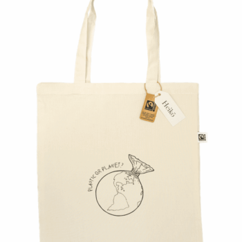 Plastic or Planet? | 100% organic cotton tote bag | Fairtrade | Sustainable & vegan