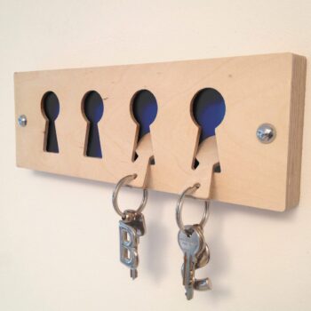 Blue Birch faced ply keyrack & fobs