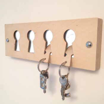 White Birch faced ply keyrack & fobs