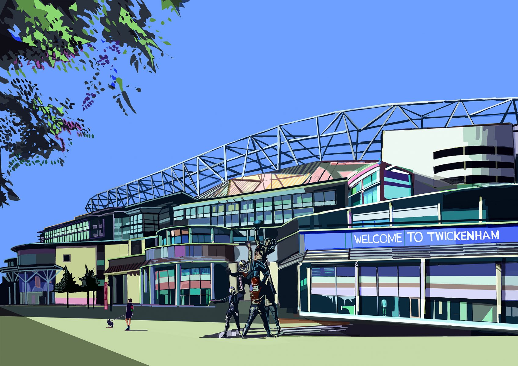 Twickenham Rugby Stadium, South West London Art Print