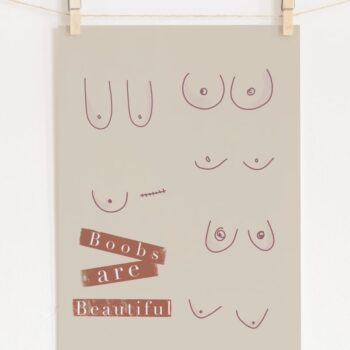 Boobs are Beautiful Abstract Illustration A4 Art Print