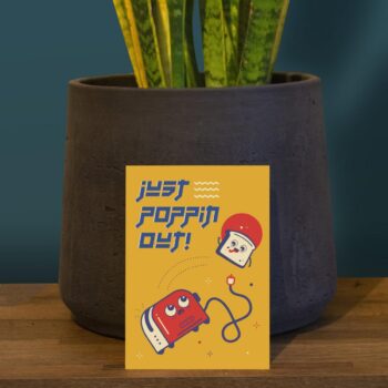 Just Poppin Out! A6 Postcard