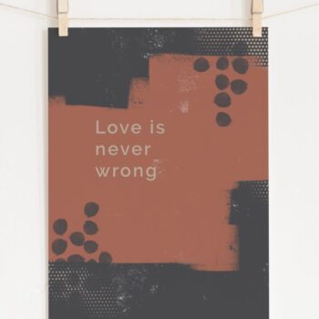 Love is Never Wrong Abstract Illustration A4 Art Print Wall decor, Unframed
