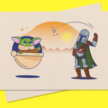This is the way child! Mandalorian A6 Postcard