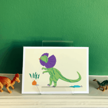 Dilophosaurus Cute Dinosaur Illustration A5 / A4 art print