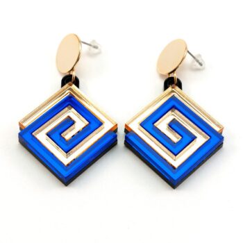 FORM057 UXMAL Stud Earrings - Gold, Blue