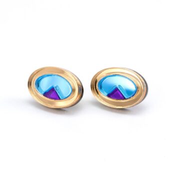 FORM053 OJO DE DIOS I Stud Earrings - Gold, Ice Blue, Purple