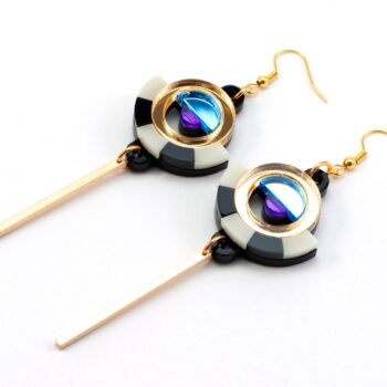 FORM060 ESTRELLA I Drop Earrings - Gold, Ice Blue, Purple