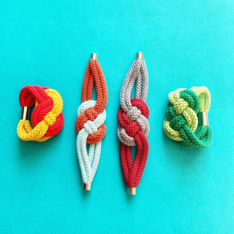 Chunky cotton rope bracelets for women perfect as Christmas gifts, 27 colour options, Gifts for her