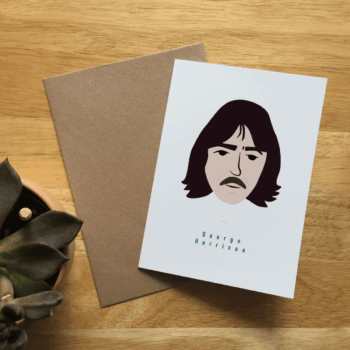 George Harrison, Beatles A6 Greeting Card