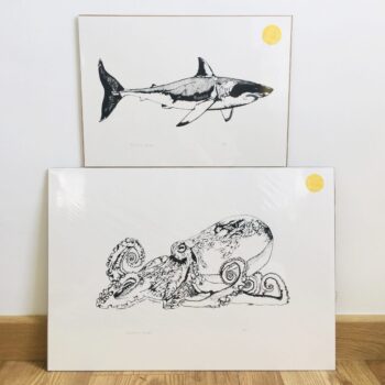 Large Great White Shark screenprint