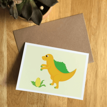 Spinosaurus Illustrated Dinosaur A6 Recycled Greetings card