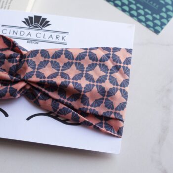 Art Deco Headband - Silk Headband - Fanfan Coral
