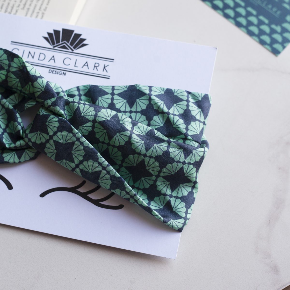 Art Deco Headband - Silk Headband - Fanfan Mint