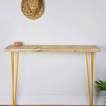 Reclaimed scaffold console table, stripe design