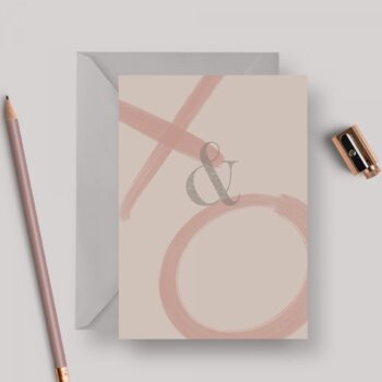 Kisses & Hugs Pink A6 Greeting Card with Grey Envelope