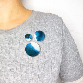 Cute as a button pin badge brooches 'Blurred shadows' - set of three