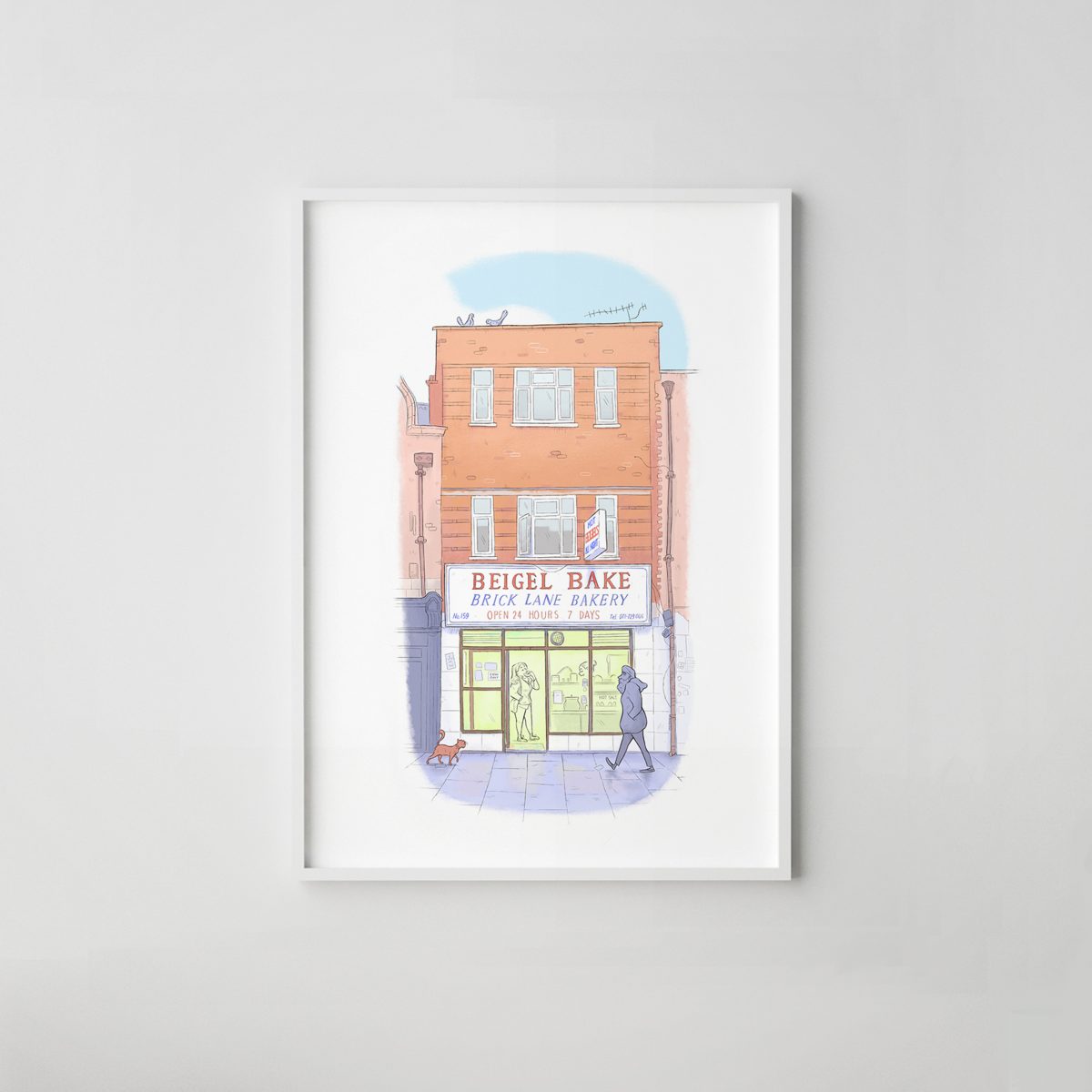 Beigel Bake Brick Lane, London Artwork, signed print