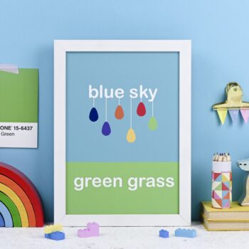 Blue Sky Green Grass - kids art print