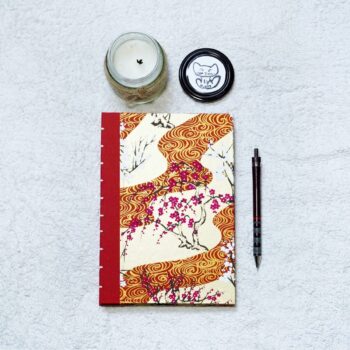 Bespoke A5 Handstitched - Handbound Notebook with recycled papers