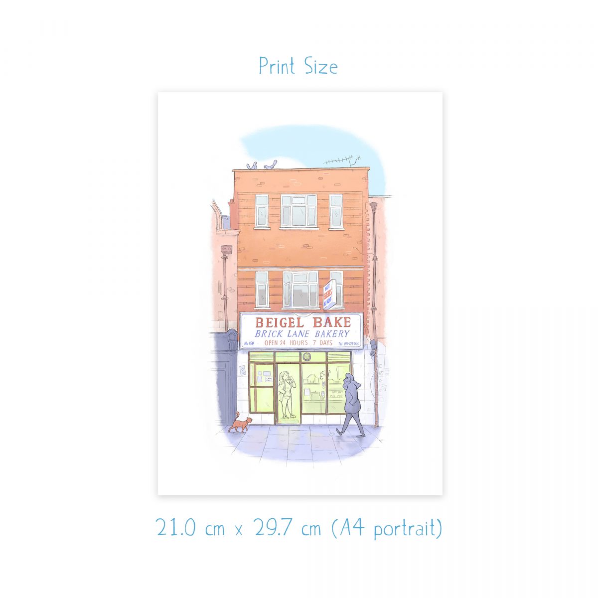 Beigel Bake Brick Lane, London Artwork, signed print