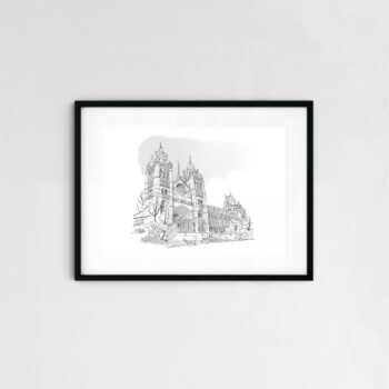 Natural History Museum sketch, London artwork, signed print