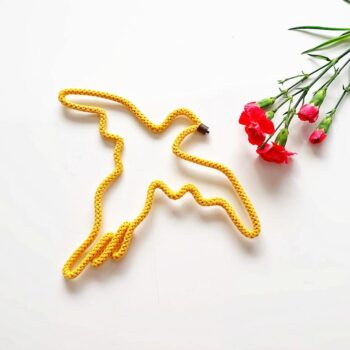 Art Deco Broach -Peace Dove Brooch, Handmade Jewelry made with Ecological Cotton with Large Color Choices