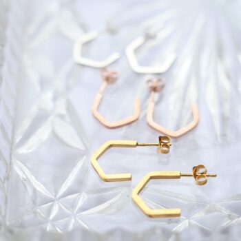 hexagon hoop earrings