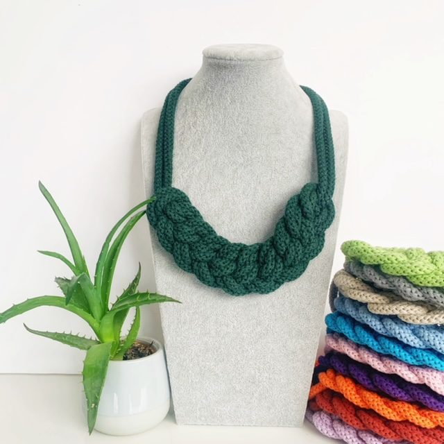 Lena Necklace - Colour Block Knotted Cotton Rope Necklace