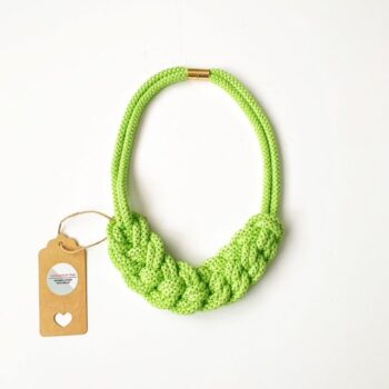 Colour Block Knotted Cotton Rope Statement Necklace, 28 colour choices