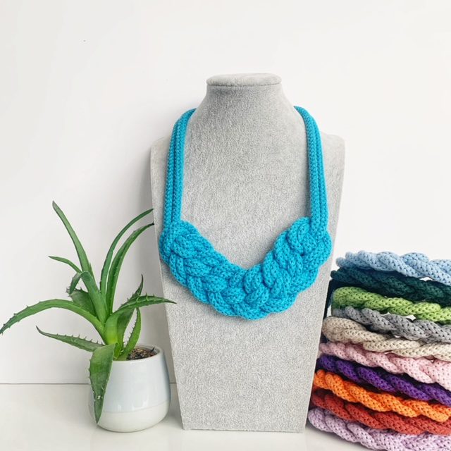 Lena Necklace - Colour Block Knotted Cotton Rope Necklace