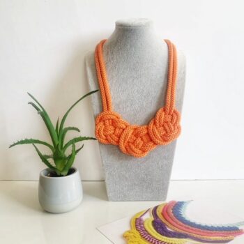 Poppy Necklace - Color Block Knotted Cotton Rope Necklace