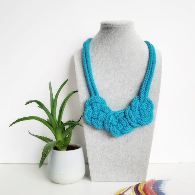 Poppy Necklace - Color Block Knotted Cotton Rope Necklace