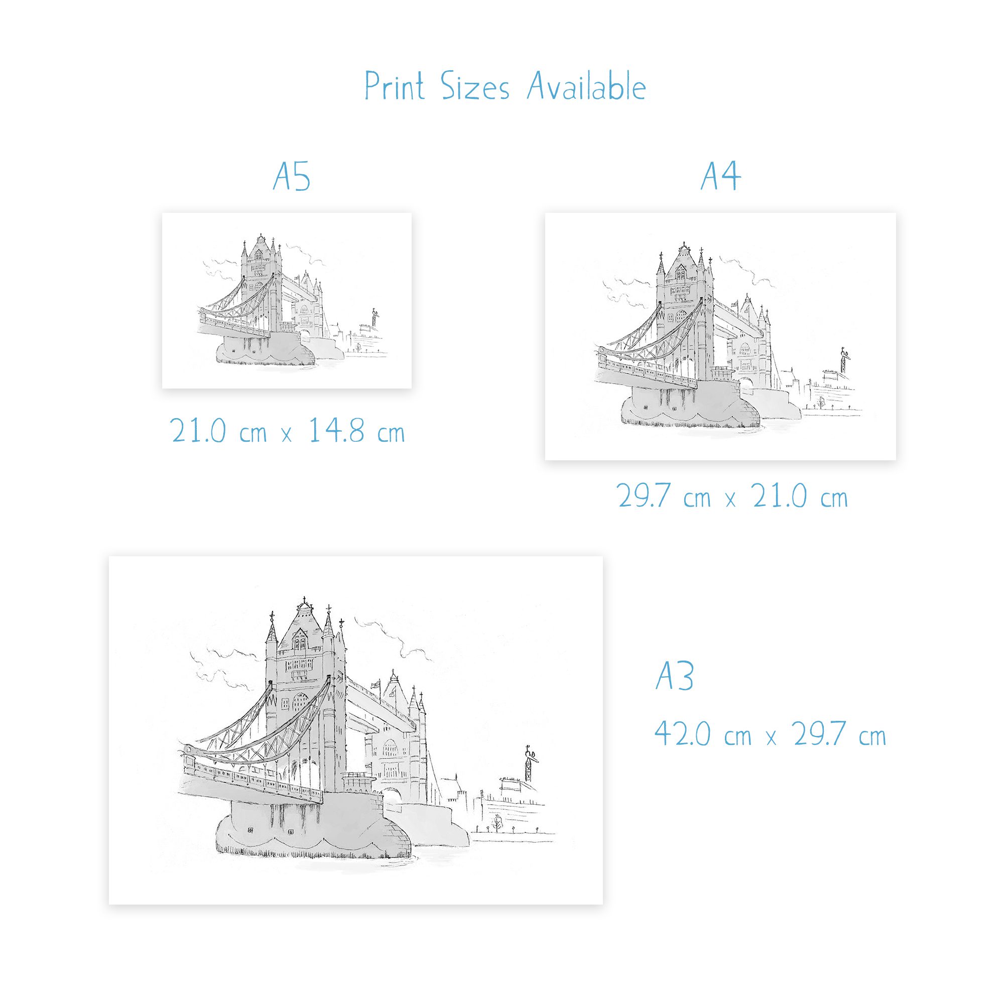 London artwork, Tower Bridge, signed print