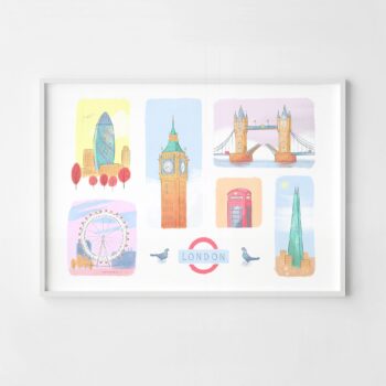 Landmarks of London Fine Art Print by Mike Green