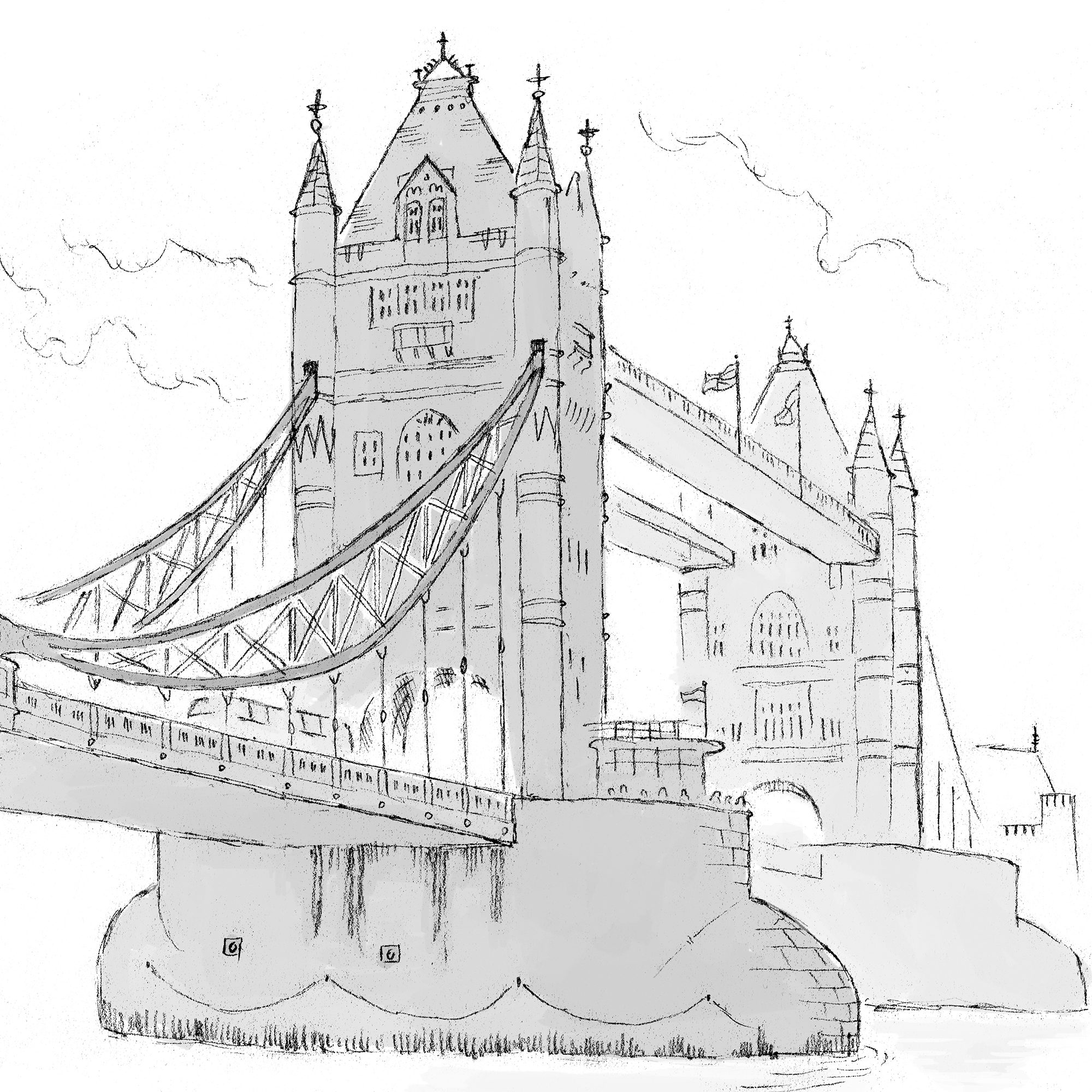 London artwork, Tower Bridge, signed print