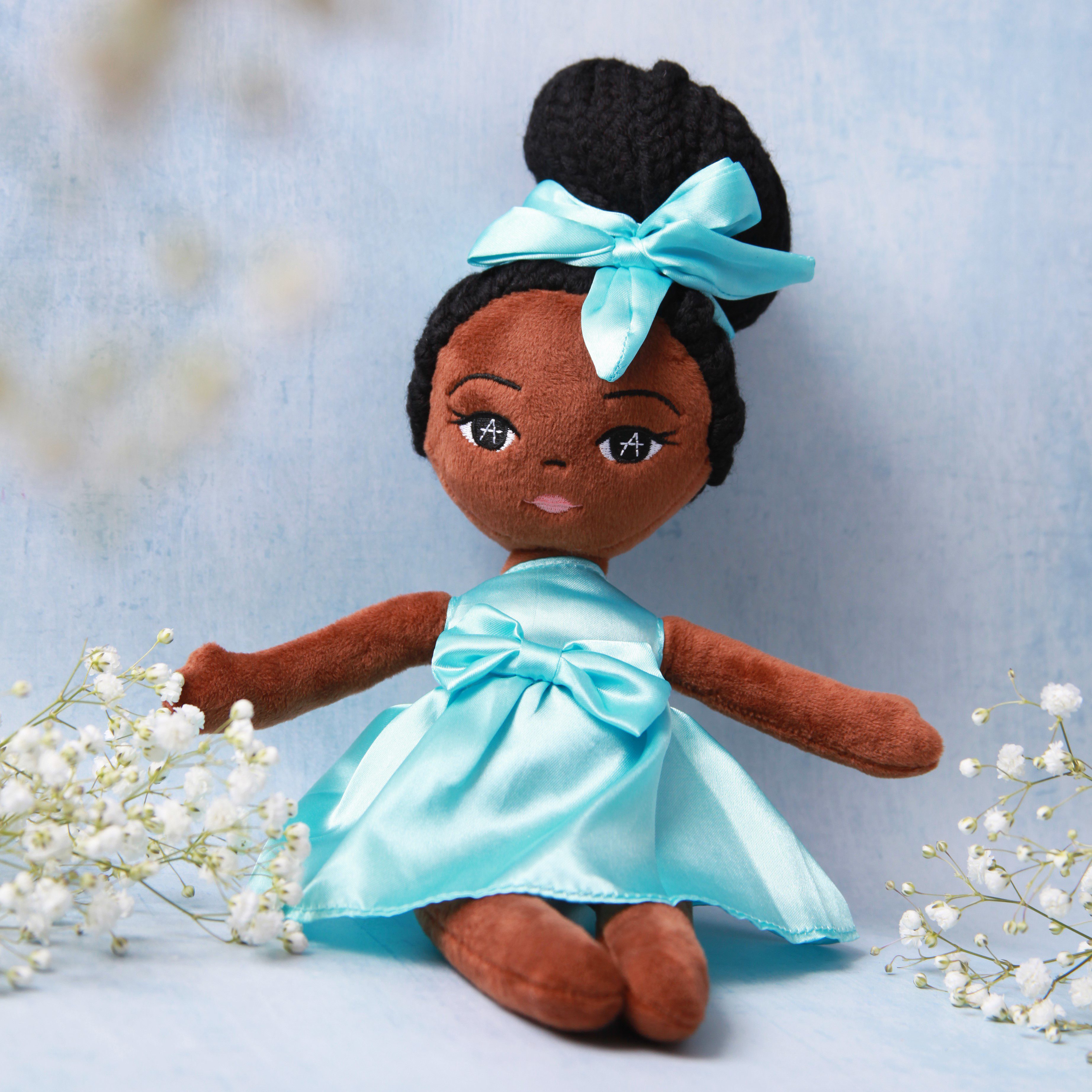 Plush Ama Black girl Doll