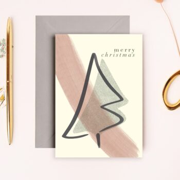 ‘Abstract Christmas Tree’ A6 Greeting Card with Grey Envelope