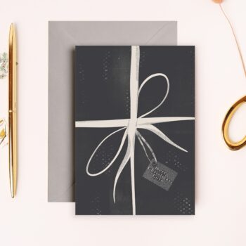 ‘Christmas Present’ A6 Greeting Card with Grey Envelope
